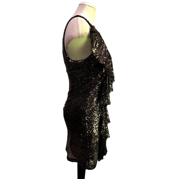 Anna Grace Bronze Sequined Dress Sz Small Womens Sleeveless Mini - Picture 11 of 12